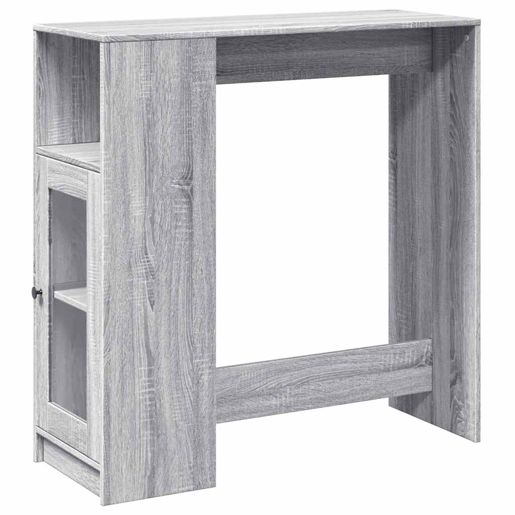 vidaXL Stolik barowy z przegrodami, szary dąb sonoma, 101x40x103,5 cm