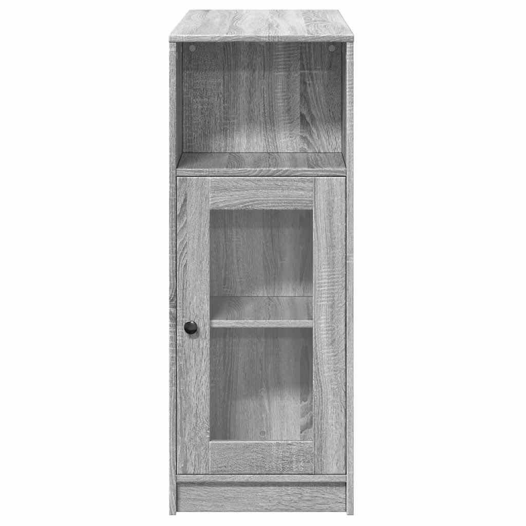 vidaXL Stolik barowy z przegrodami, szary dąb sonoma, 101x40x103,5 cm