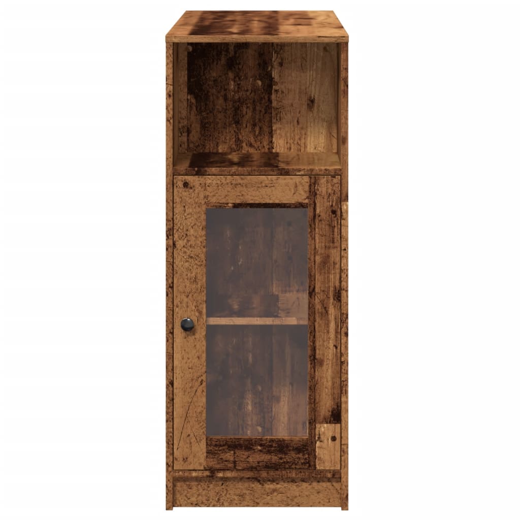 vidaXL Stolik barowy z przegrodami, stare drewno, 101x40x103,5 cm