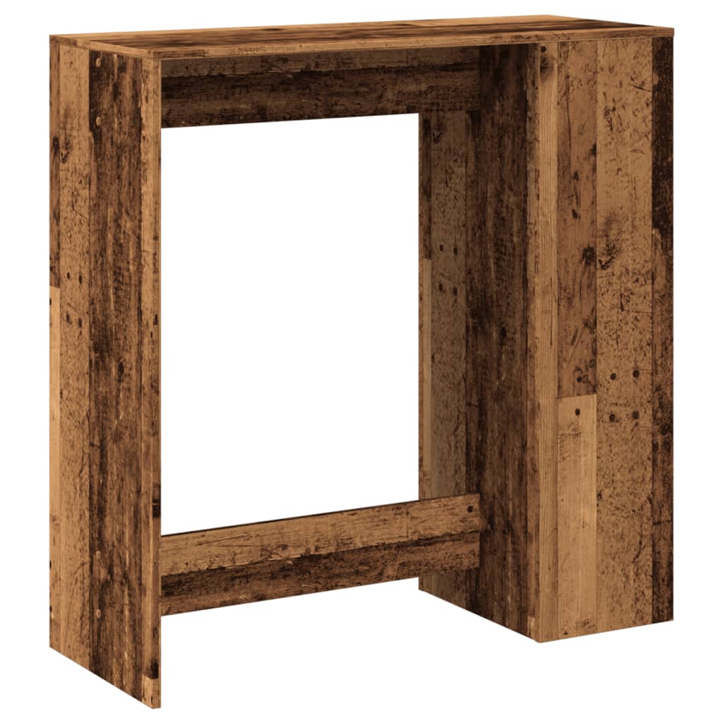 vidaXL Stolik barowy z przegrodami, stare drewno, 101x40x103,5 cm