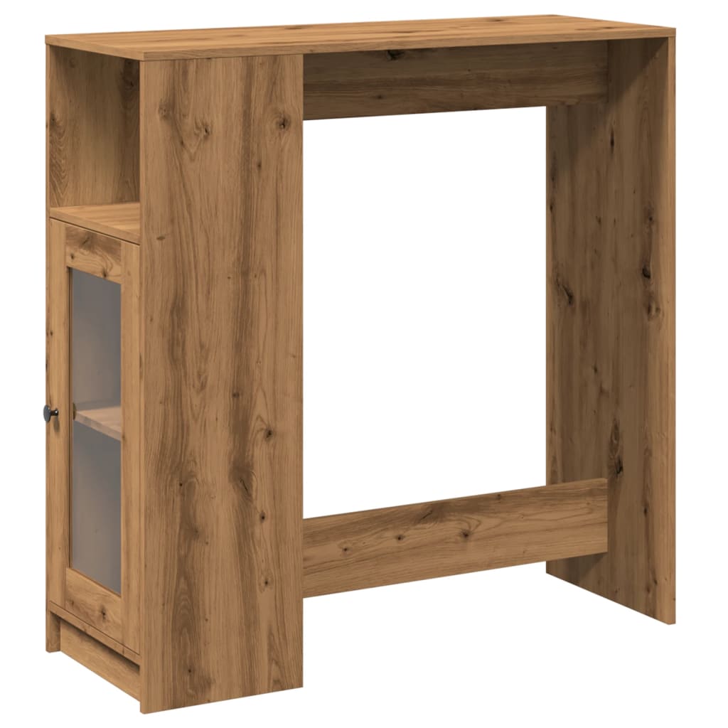 vidaXL Stolik barowy z przegrodami, dąb artisian, 101x40x103,5 cm