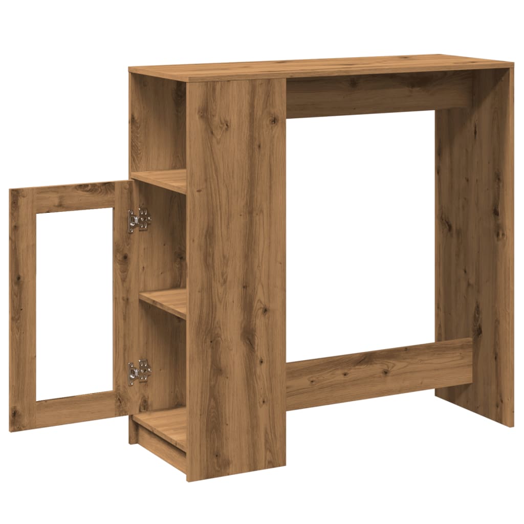 vidaXL Stolik barowy z przegrodami, dąb artisian, 101x40x103,5 cm