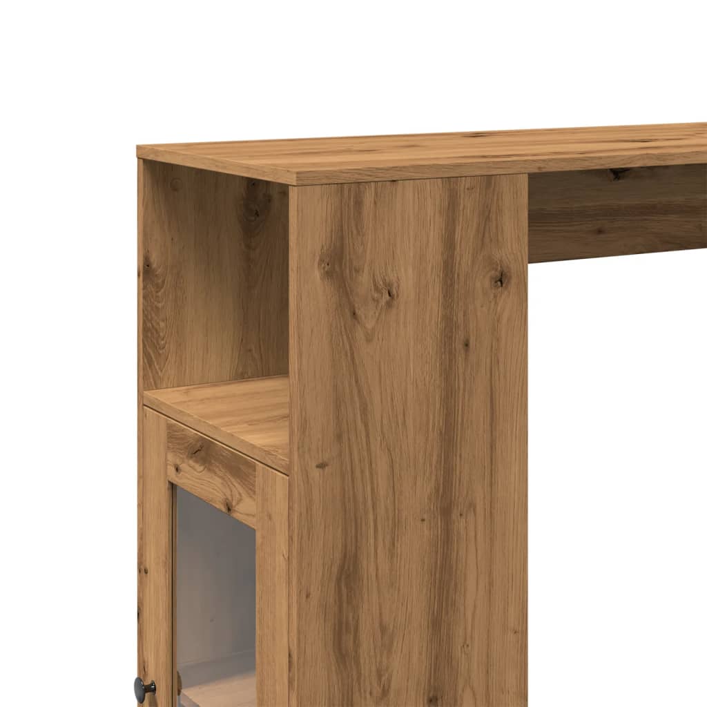 vidaXL Stolik barowy z przegrodami, dąb artisian, 101x40x103,5 cm