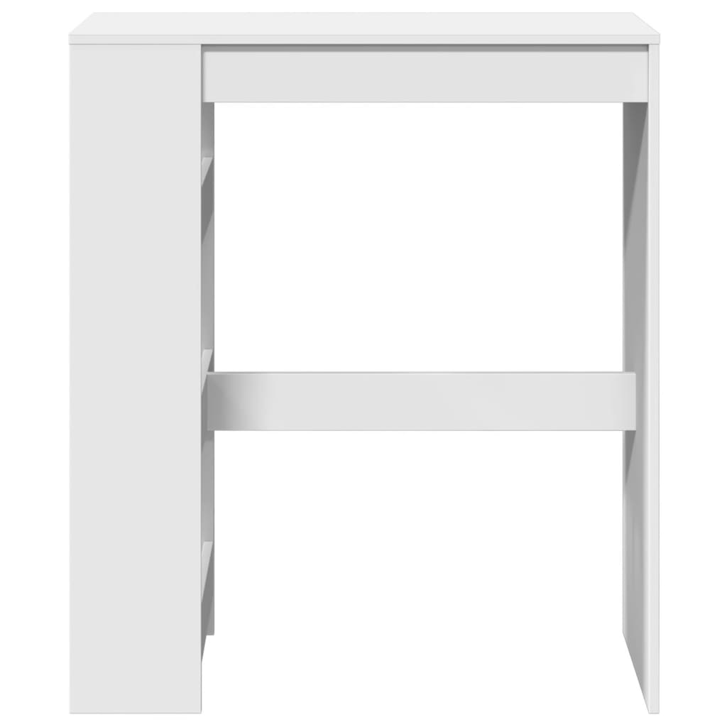 vidaXL Stolik barowy z półkami, biały, 90x40x103,5 cm