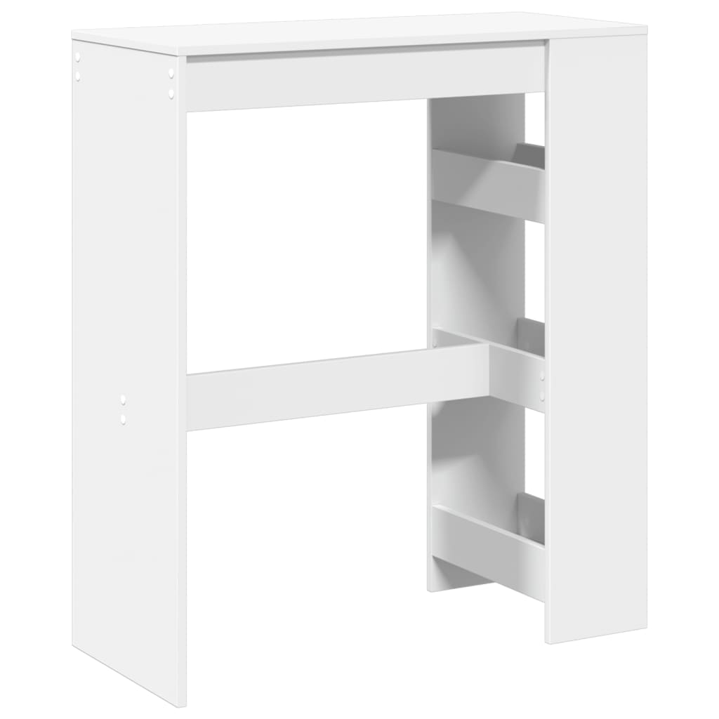 vidaXL Stolik barowy z półkami, biały, 90x40x103,5 cm