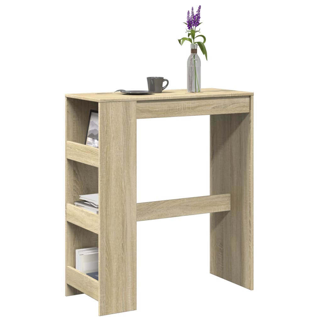 vidaXL Stolik barowy z przegrodami, dąb sonoma, 90x40x103,5 cm