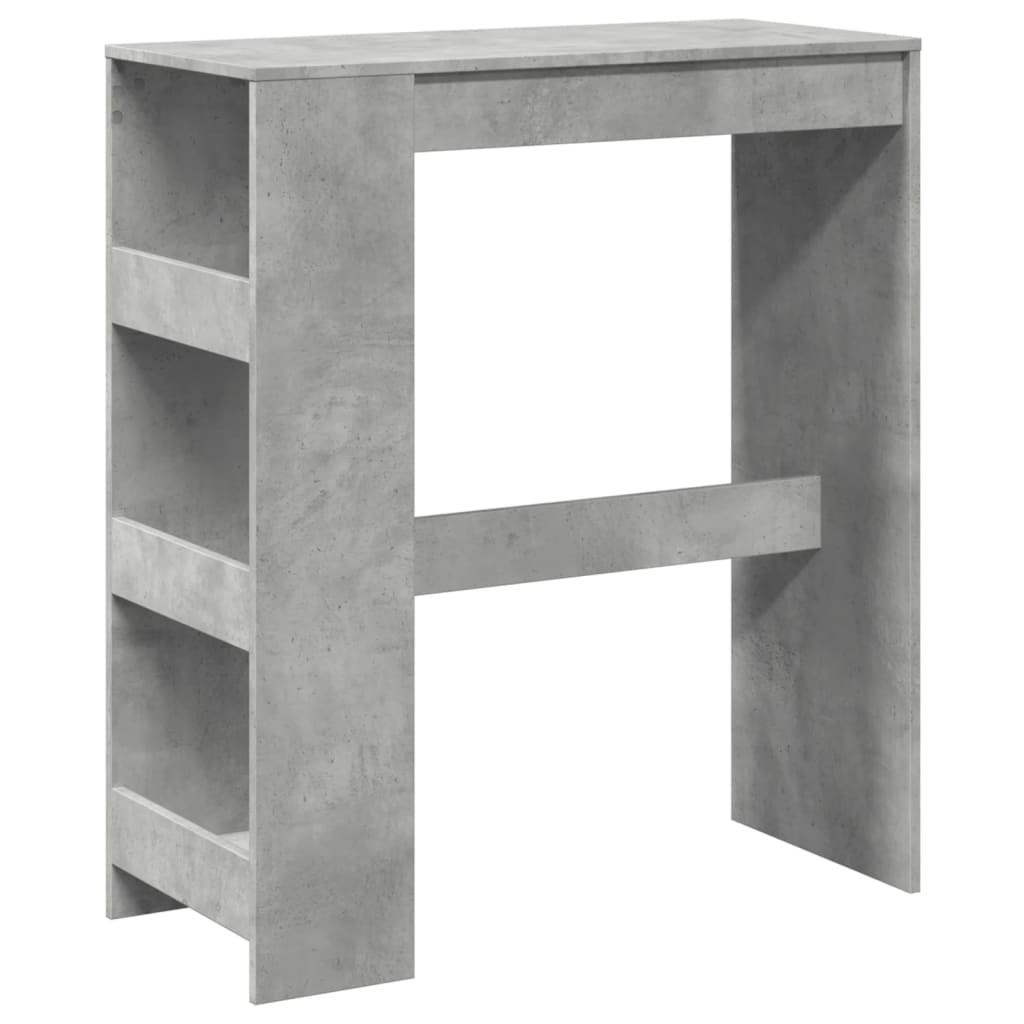 vidaXL Stolik barowy z przegrodami, szarość betonu, 90x40x103,5 cm