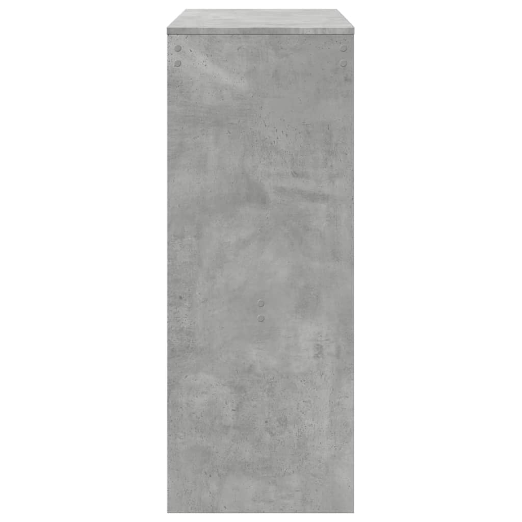 vidaXL Stolik barowy z przegrodami, szarość betonu, 90x40x103,5 cm