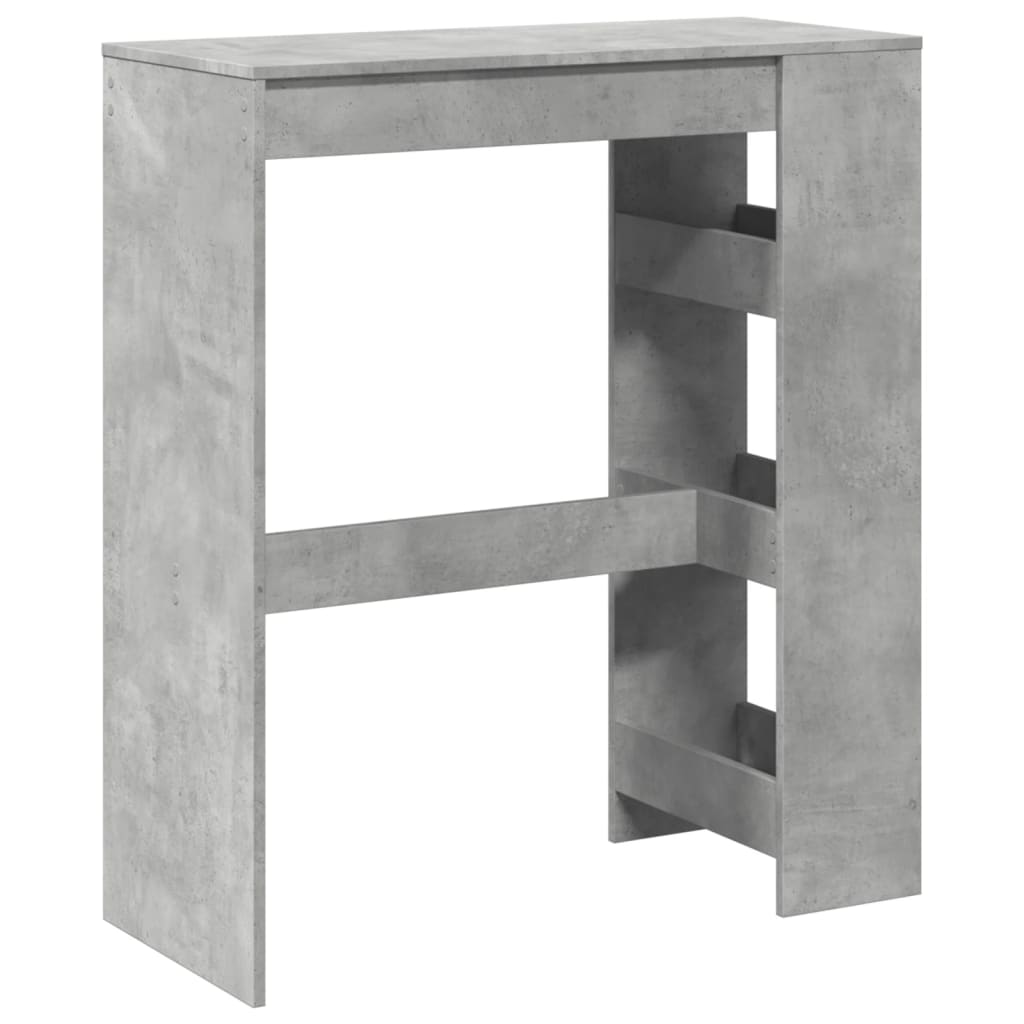 vidaXL Stolik barowy z przegrodami, szarość betonu, 90x40x103,5 cm
