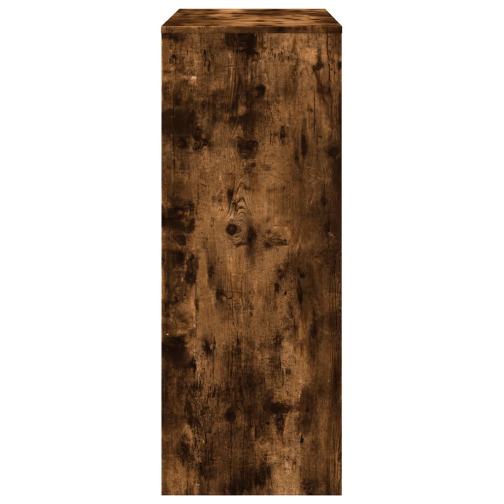 vidaXL Stolik barowy z przegrodami, przydymiony dąb, 90x40x103,5 cm