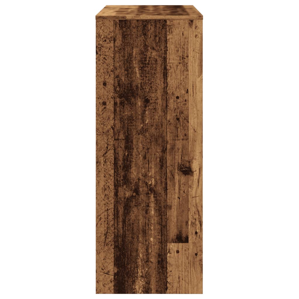 vidaXL Stolik barowy z przegrodami, stare drewno, 90x40x103,5 cm