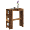 vidaXL Stolik barowy z przegrodami, stare drewno, 90x40x103,5 cm