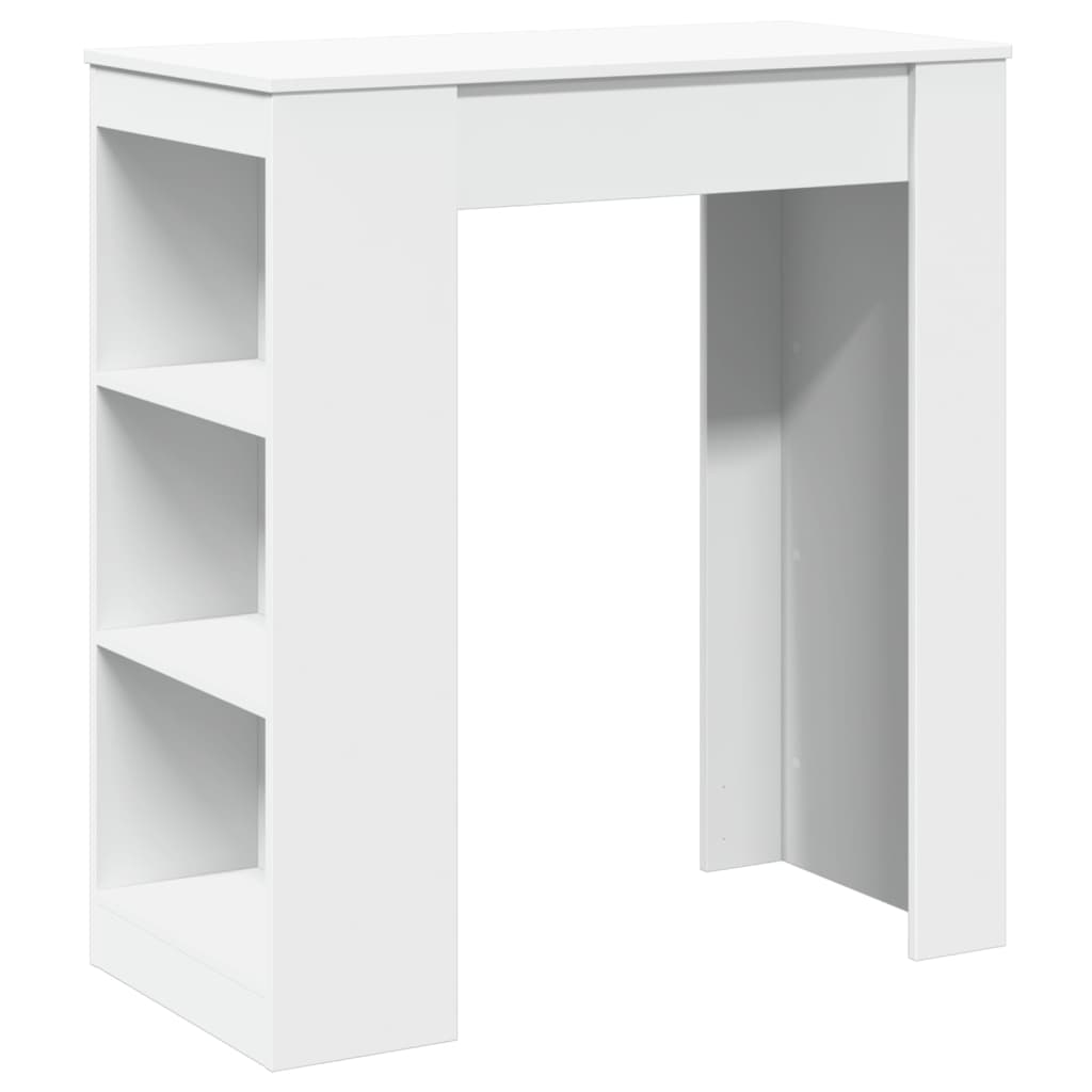 vidaXL Stolik barowy z półkami, biały, 95x47x103,5 cm