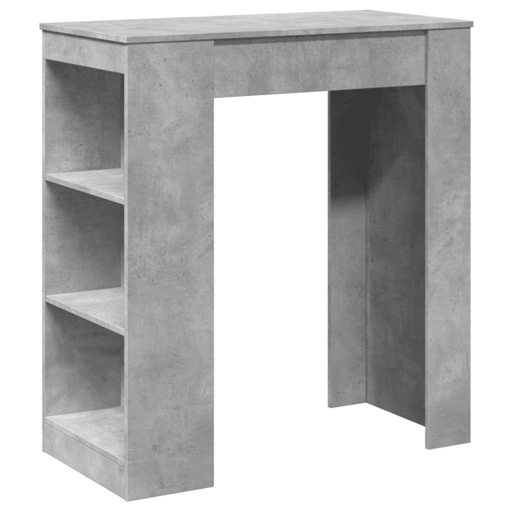 vidaXL Stolik barowy z półkami, szarość betonu, 95x47x103,5 cm