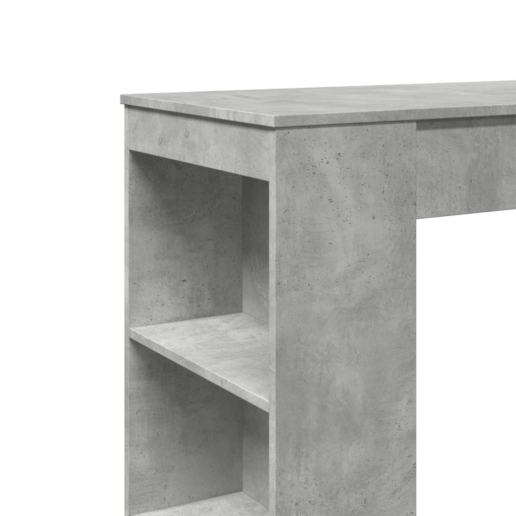 vidaXL Stolik barowy z półkami, szarość betonu, 95x47x103,5 cm