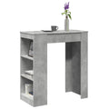 vidaXL Stolik barowy z półkami, szarość betonu, 95x47x103,5 cm