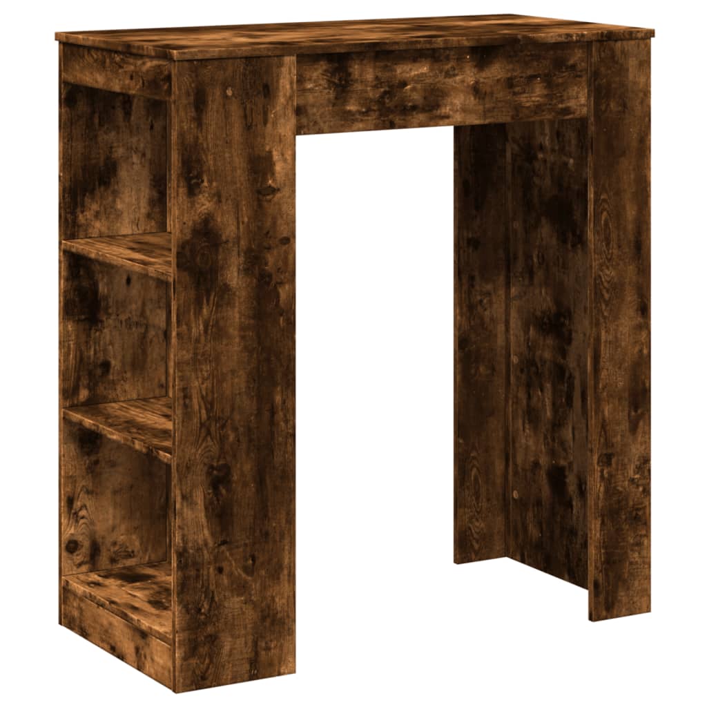 vidaXL Stolik barowy z półkami, przydymiony dąb, 95x47x103,5 cm