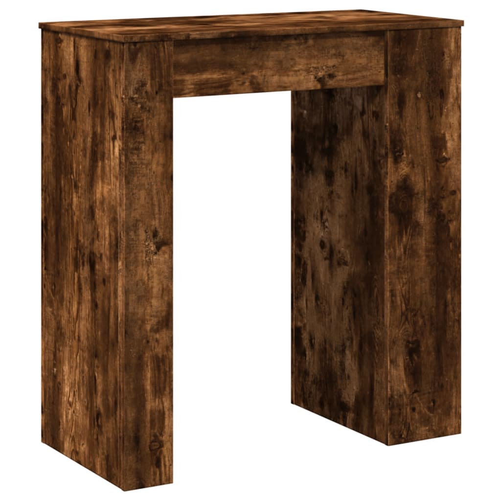 vidaXL Stolik barowy z półkami, przydymiony dąb, 95x47x103,5 cm