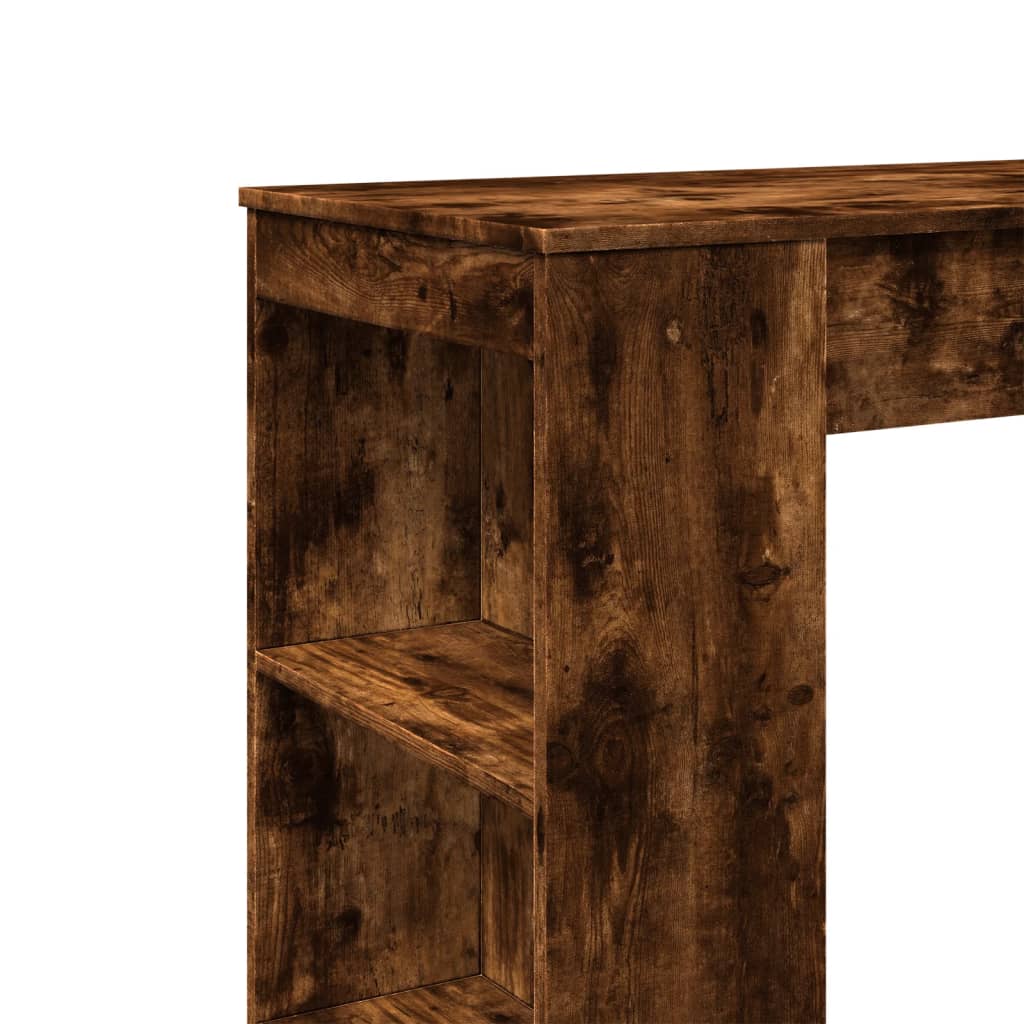 vidaXL Stolik barowy z półkami, przydymiony dąb, 95x47x103,5 cm