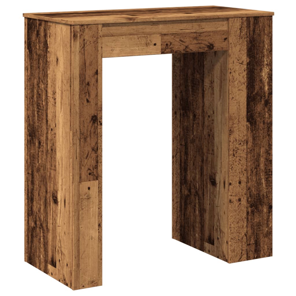 vidaXL Stolik barowy z półkami, stare drewno, 95x47x103,5 cm