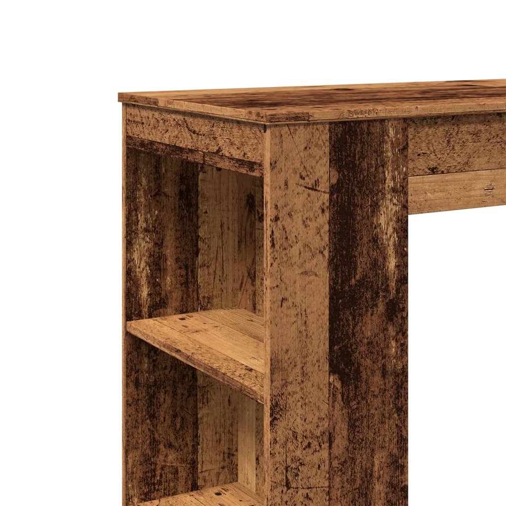 vidaXL Stolik barowy z półkami, stare drewno, 95x47x103,5 cm
