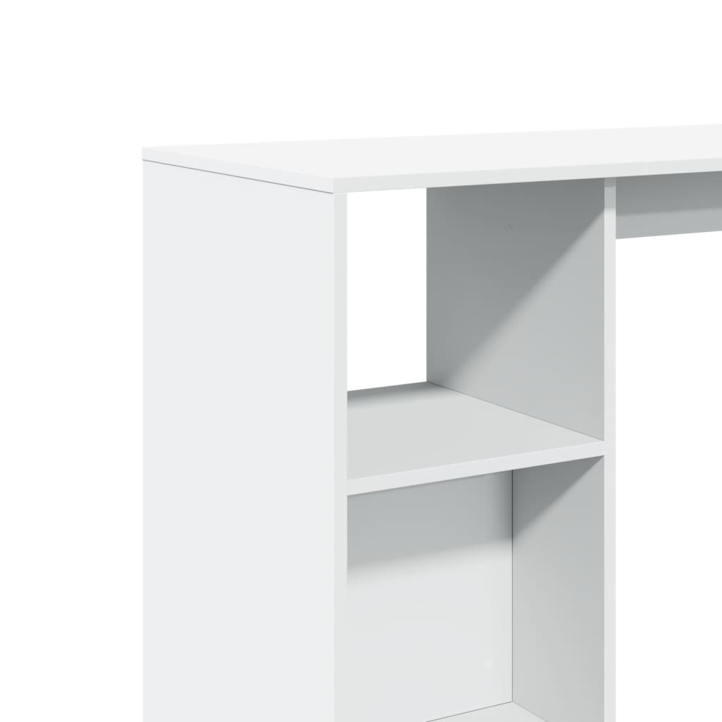 vidaXL Stolik barowy z regałem, biały, 124x46x103,5 cm