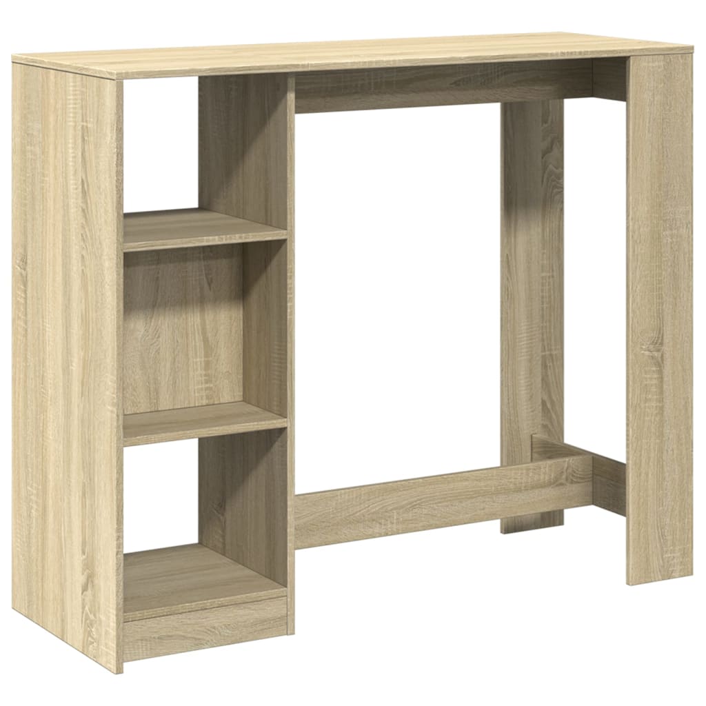 vidaXL Stolik barowy z regałem, dąb sonoma, 124x46x103,5 cm