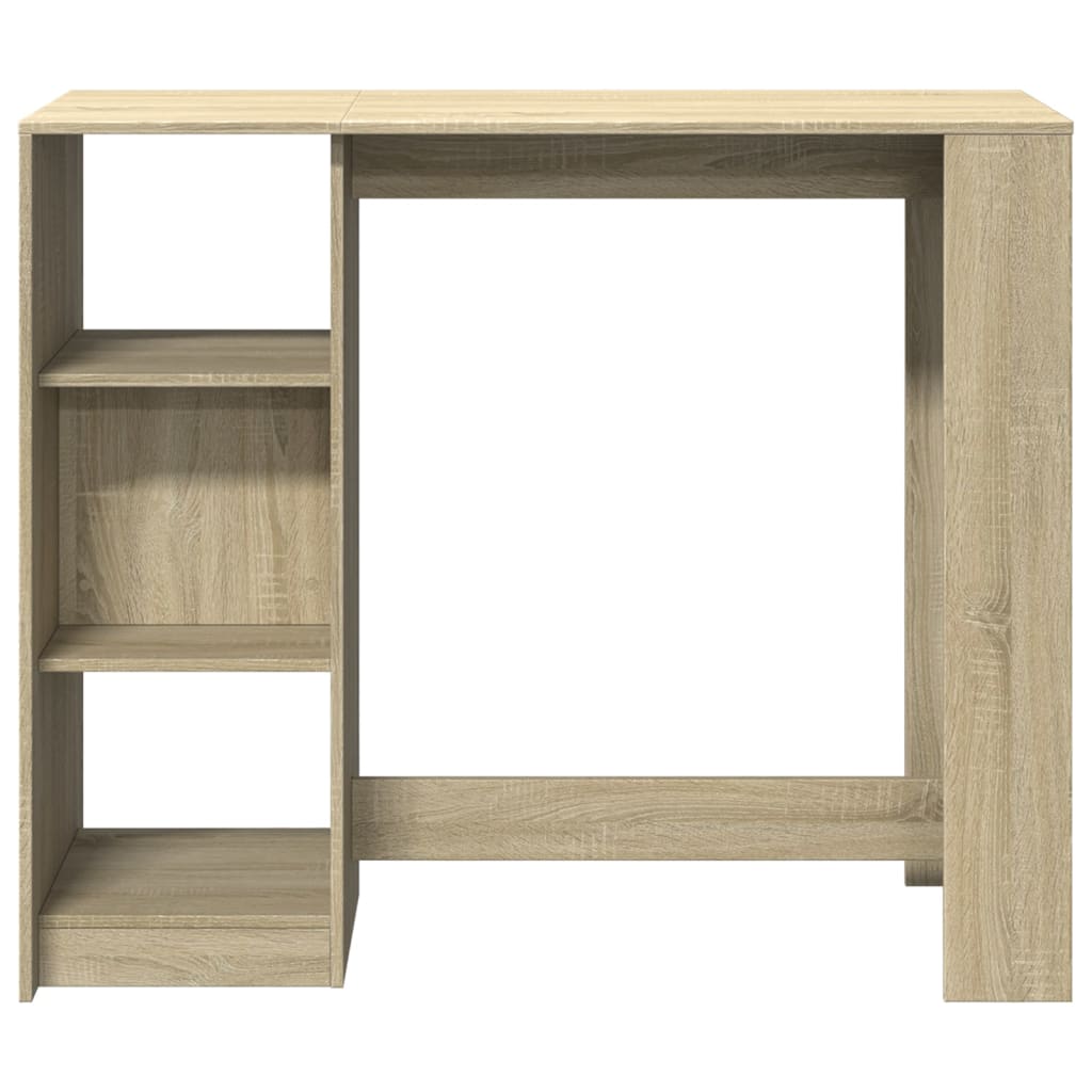 vidaXL Stolik barowy z regałem, dąb sonoma, 124x46x103,5 cm
