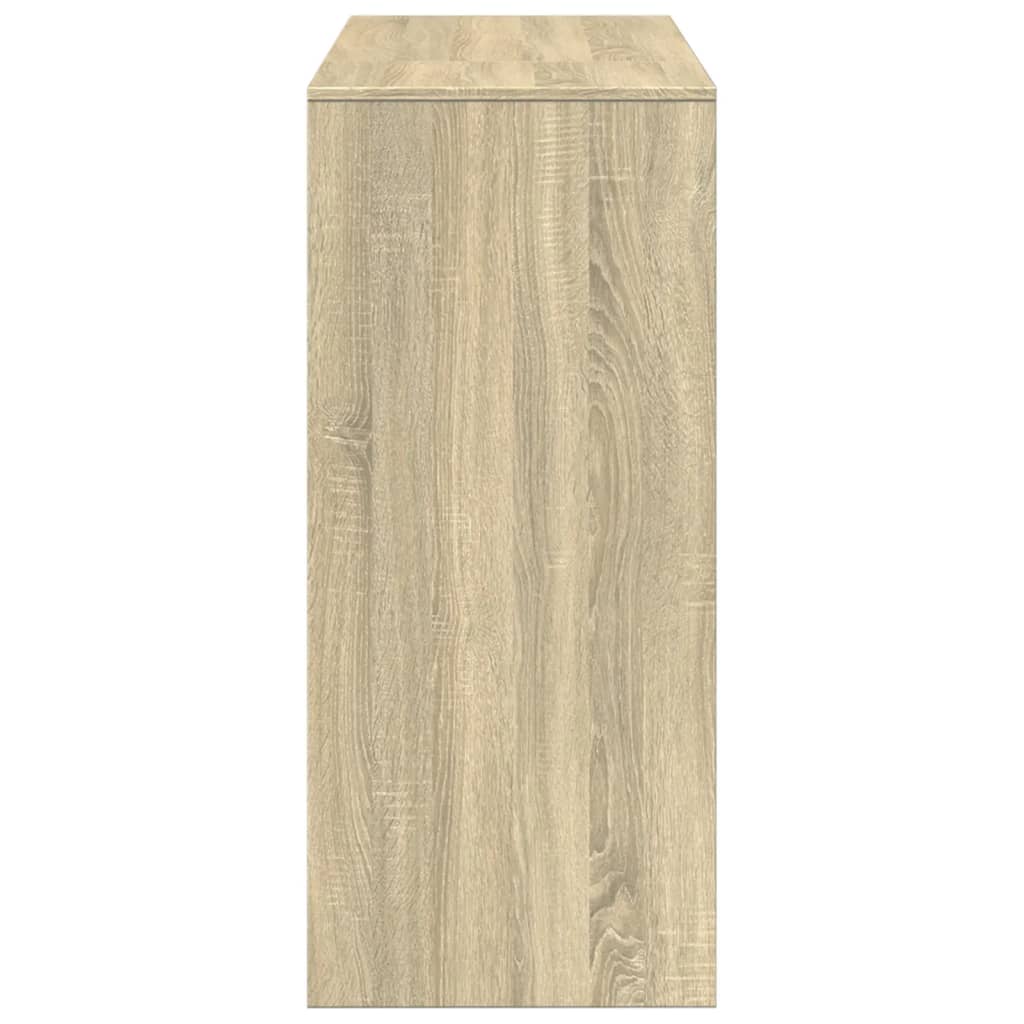 vidaXL Stolik barowy z regałem, dąb sonoma, 124x46x103,5 cm
