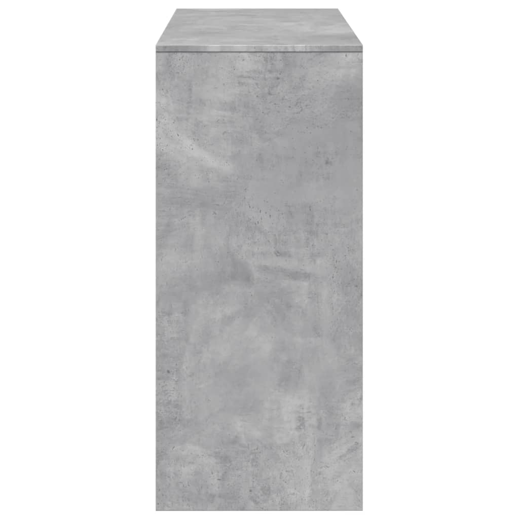 vidaXL Stolik barowy z regałem, szarość betonu, 124x46x103,5 cm