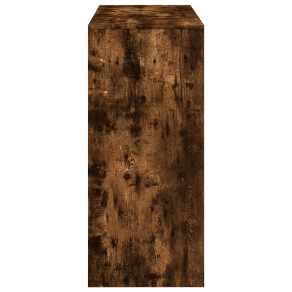vidaXL Stolik barowy z półkami, przydymiony dąb, 124x46x103,5 cm