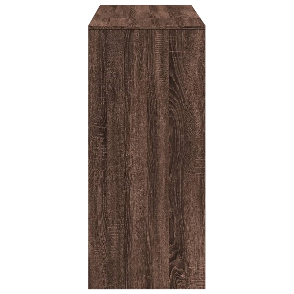 vidaXL Stolik barowy z regałem, brązowy dąb, 124x46x103,5 cm