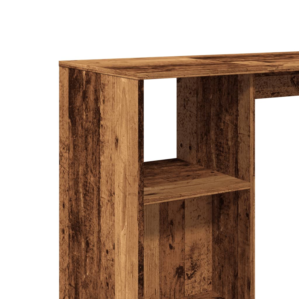 vidaXL Stolik barowy z regałem, stare drewno, 124x46x103,5 cm
