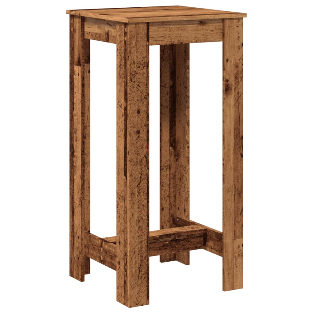 vidaXL Stolik barowy, stare drewno, 51x50x103,5cm