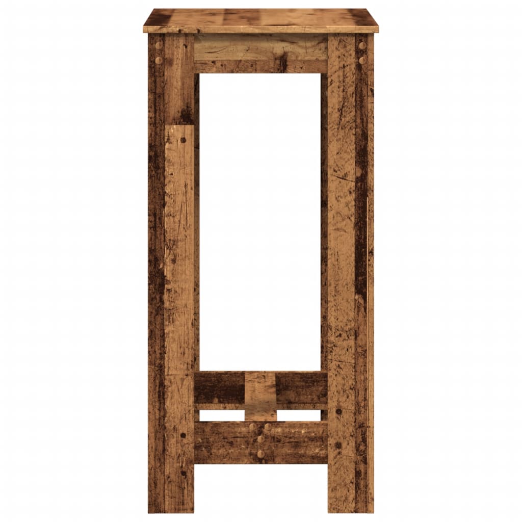 vidaXL Stolik barowy, stare drewno, 51x50x103,5cm
