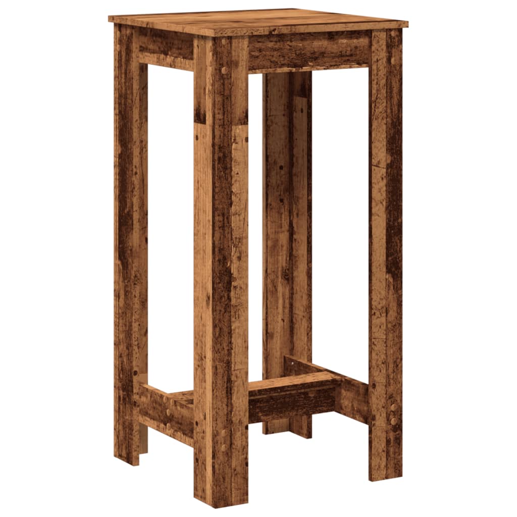 vidaXL Stolik barowy, stare drewno, 51x50x103,5cm