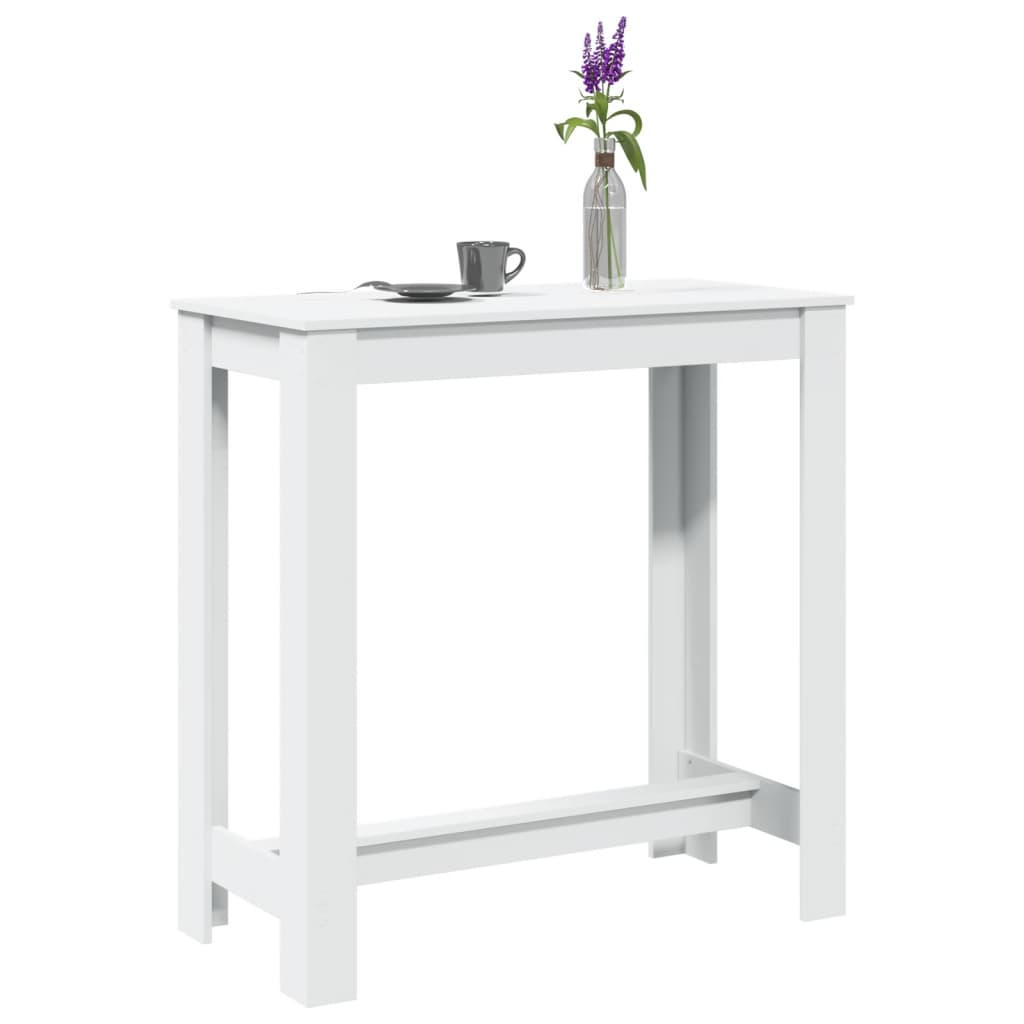vidaXL Stolik barowy, biały, 102x50x103,5 cm, materiał drewnopochodny