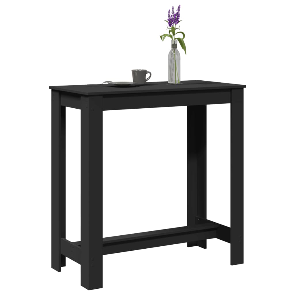 vidaXL Stolik barowy, czarny, 102x50x103,5 cm, materiał drewnopochodny