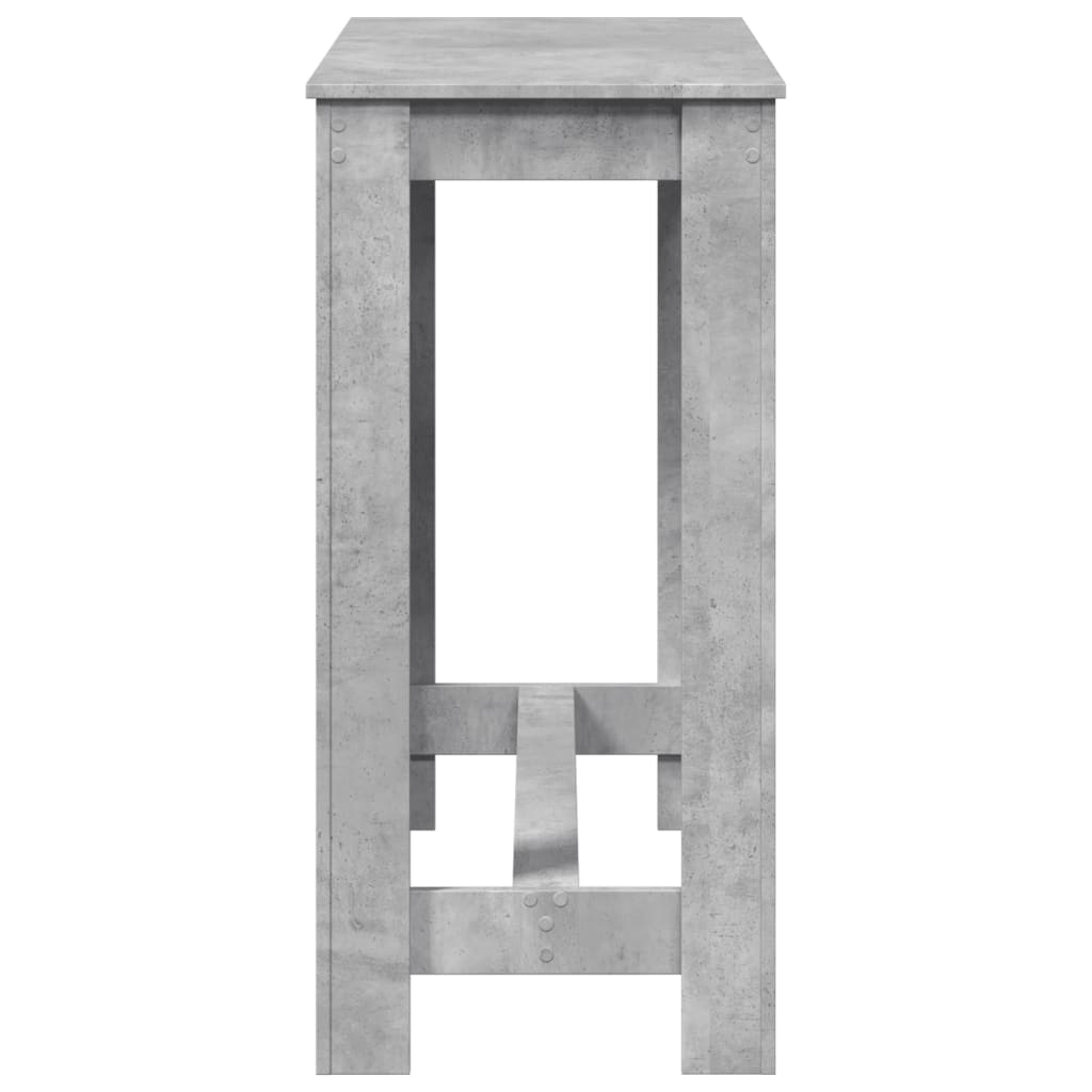 vidaXL Stolik barowy, szarość betonu, 102x50x103,5 cm