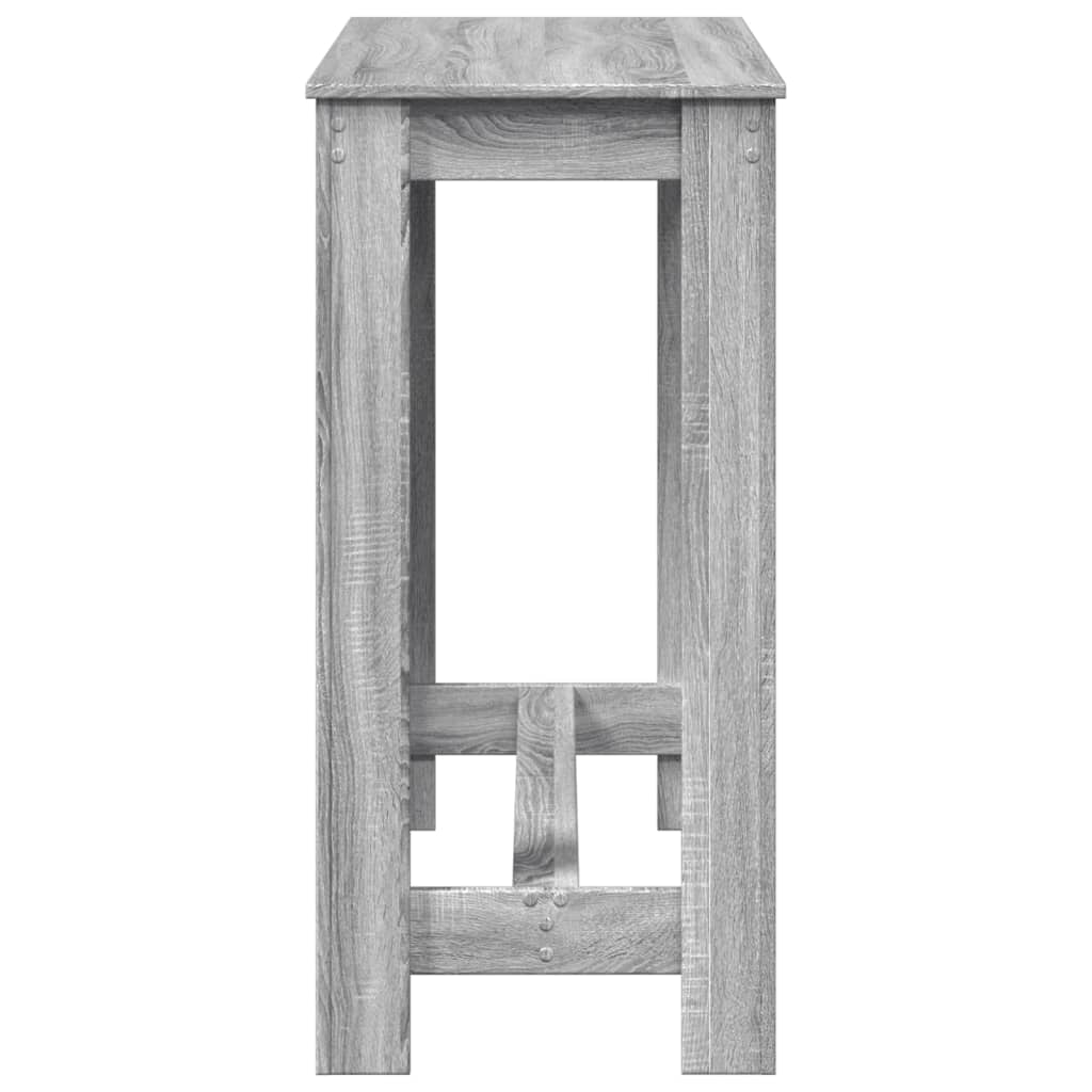 vidaXL Stolik barowy, szary dąb sonoma, 102x50x103,5 cm