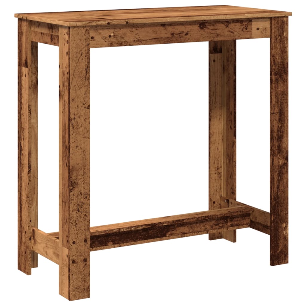 vidaXL Stolik barowy, stare drewno, 102x50x103,5 cm