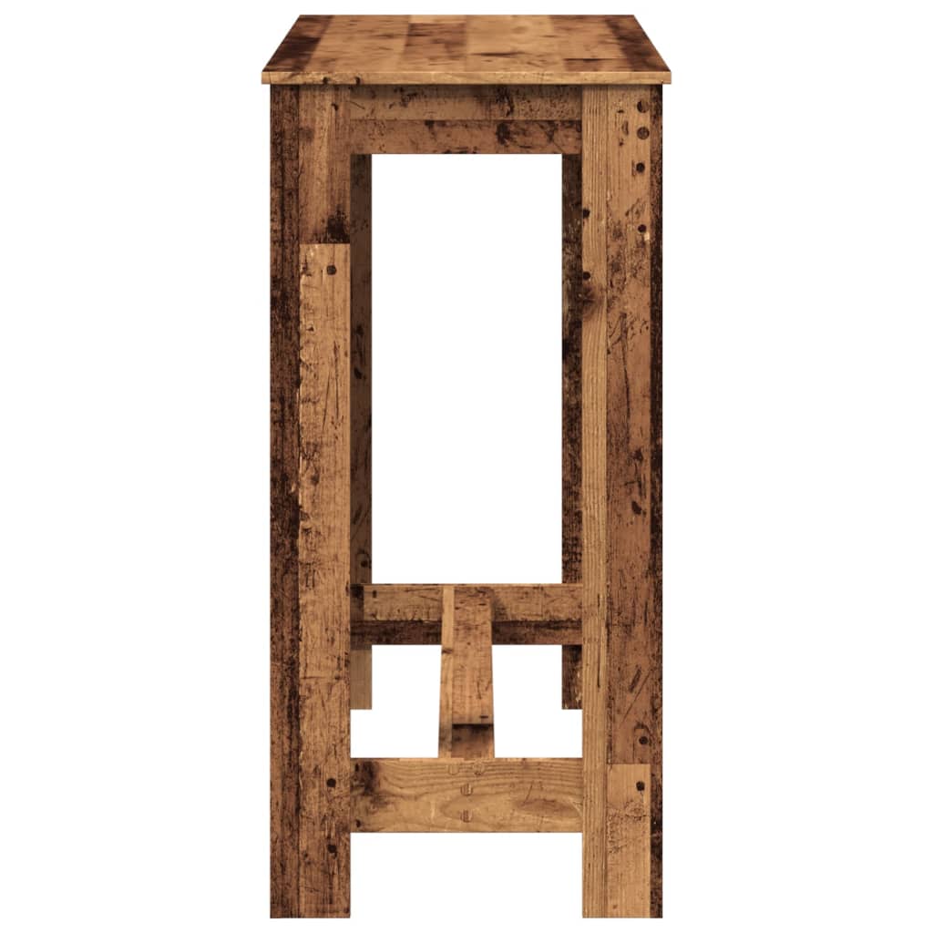 vidaXL Stolik barowy, stare drewno, 102x50x103,5 cm