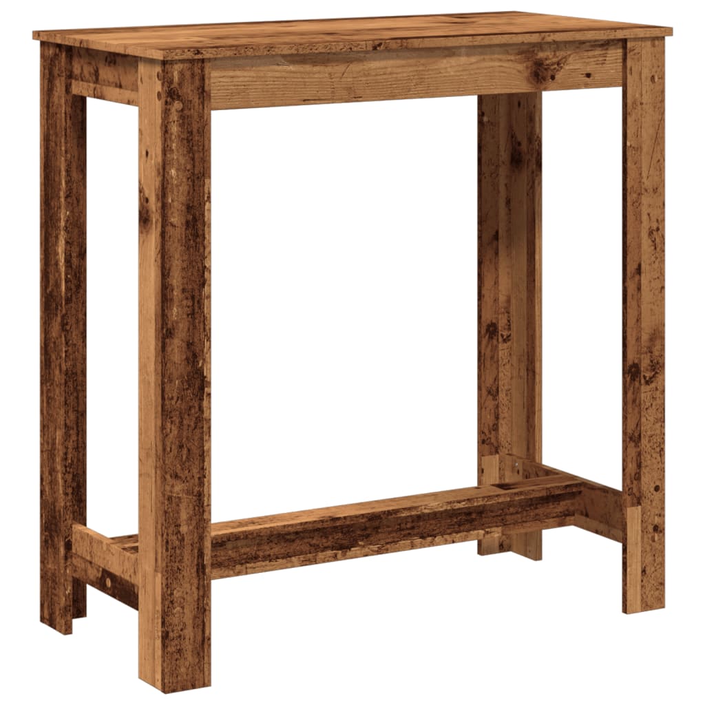 vidaXL Stolik barowy, stare drewno, 102x50x103,5 cm