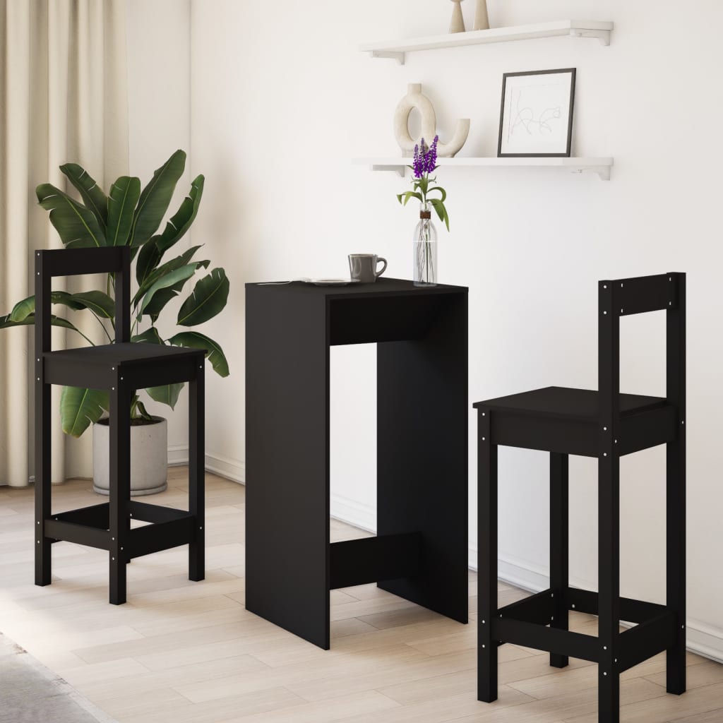 vidaXL Stolik barowy, czarny, 51x50x103,5 cm, materiał drewnopochodny
