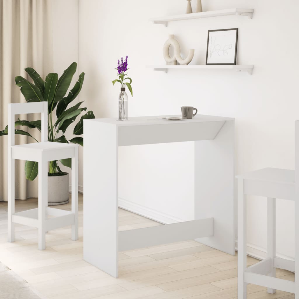 vidaXL Stolik barowy, biały, 102x50x103,5 cm, materiał drewnopochodny