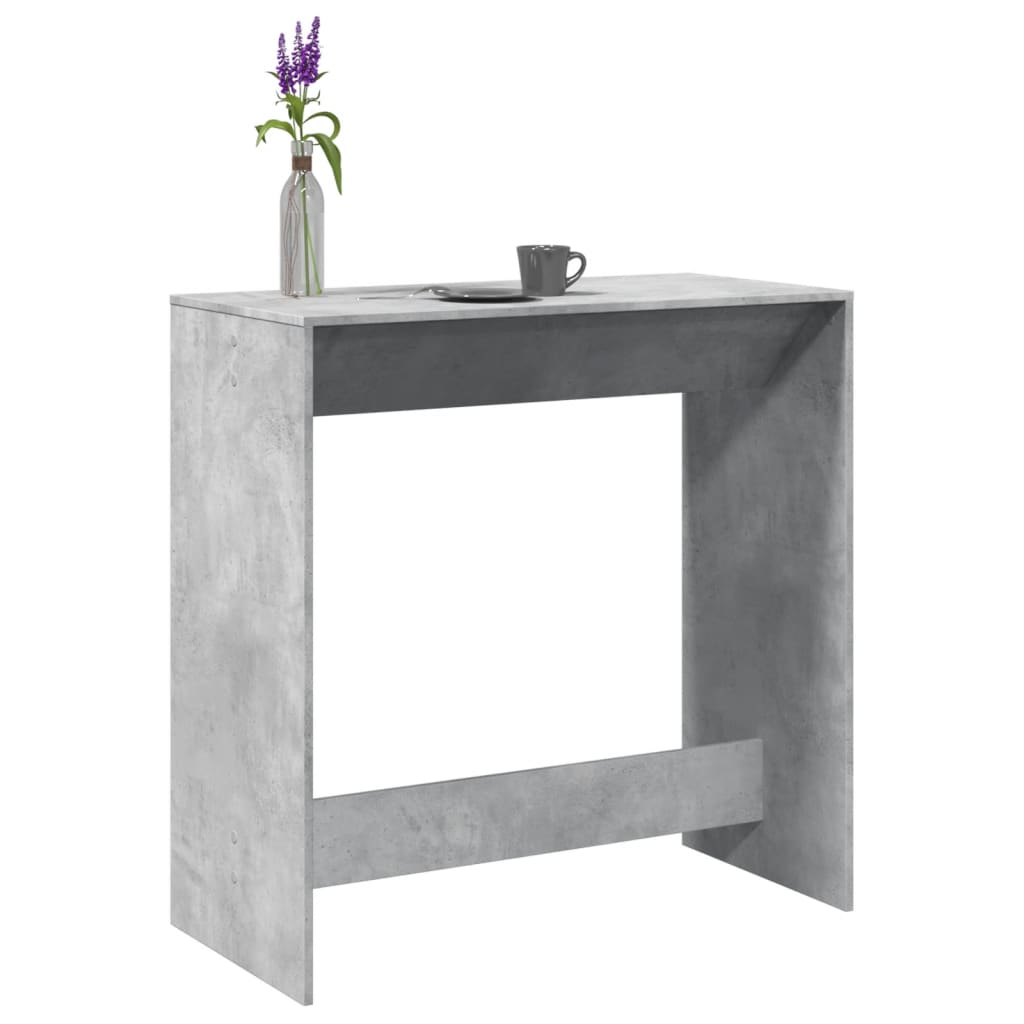 vidaXL Stolik barowy, szarość betonu, 102x50x103,5 cm