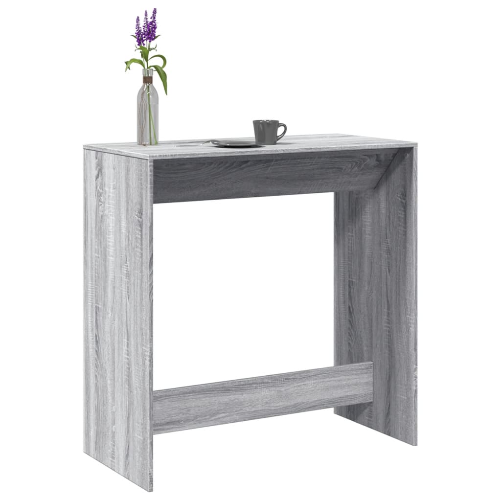 vidaXL Stolik barowy, szary dąb sonoma, 102x50x103,5 cm