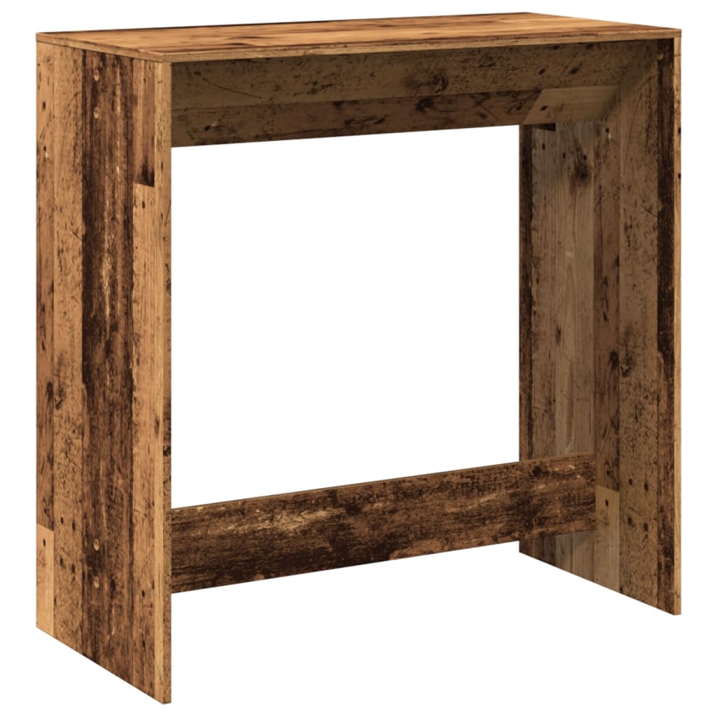 vidaXL Stolik barowy, stare drewno, 102x50x103,5 cm