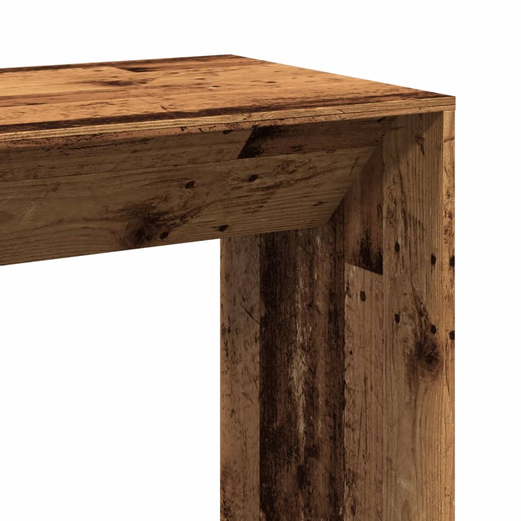 vidaXL Stolik barowy, stare drewno, 102x50x103,5 cm