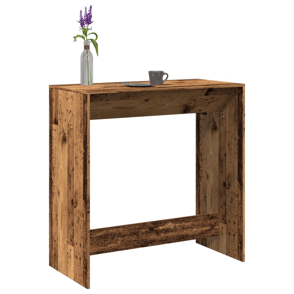vidaXL Stolik barowy, stare drewno, 102x50x103,5 cm